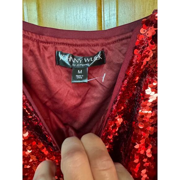 Johnny Wujek for JCPenney Red Luxe Sequin Maxi Skirt – Size M (New) - Picture 6 of 6